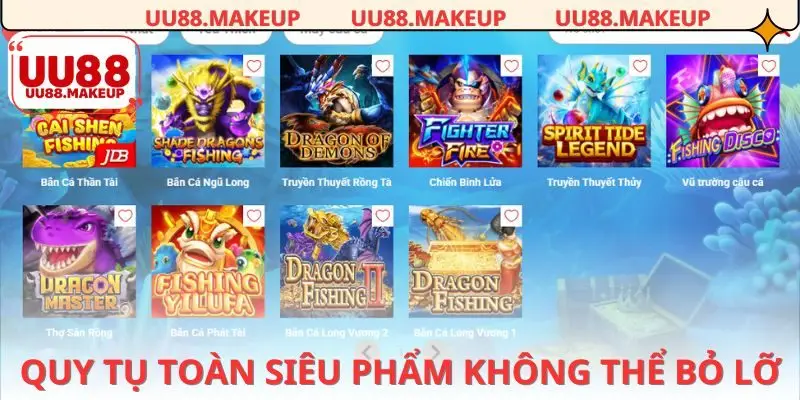 Top game bắn cá UU88 đáng chơi nhất hiện nay