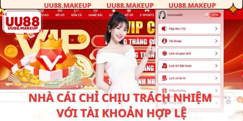 UU88 miễn trừ trách nhiệm với tài khoản cá cược