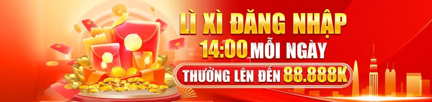 lì xì đăng nhập 14:00 mỗi ngày